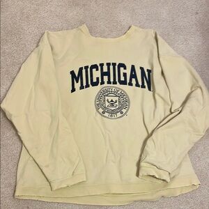 Vintage University of Michigan Light Yellow Crewneck